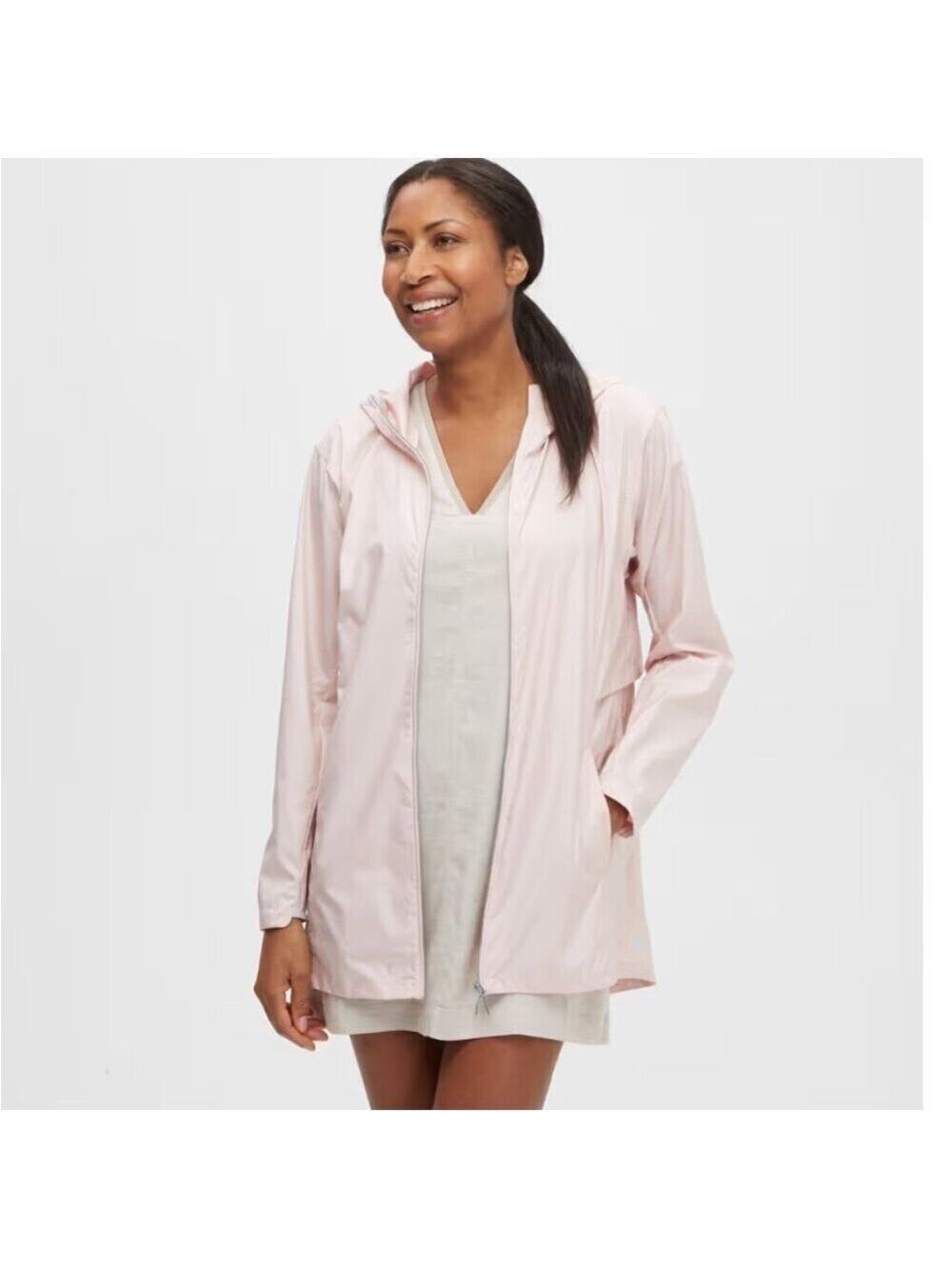 MEC Rain Jacket Hooded Powder Rose Medium